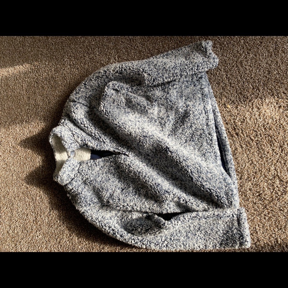 Blue and White Sherpa pullover